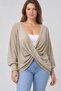Women's Italian Style Bat Sleeve Endless Collar Oversize Mercerized Knitwear Blouse