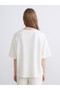 LCW Vision Ecru Interlock Embroidered Oversized Short-Sleeve Women's T-Shirt, Featuring the ALITA CITY Touch - 3