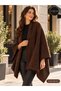Women's Brown Glitter Knit Plain-Knit Shoulder Shawl, 85x185 cm, Soft-Textured Knit Shawl, Stylish Shoulder Wrap - 3
