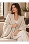 Women's Beige Glitter Knit Solid-Knit Shoulder Shawl, 85x185 cm, Soft-Textured Knit Shawl, Stylish and Elegant Shoulder Shawl - 3