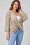 Women's Italian Style Bat Sleeve Endless Collar Oversize Mercerized Knitwear Blouse - 4