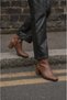Women's Winter Stretch Faux Leather Square-Toe 7-Centimeter Block Heel Side Zipper Ankle Boots - 3