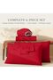 Queen Sheets Sets - 6 Piece, Extra Deep Pocket, Microfiber, Cherry Red - 5