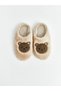 Peak New Season Beige Teddy Bear Print Plush Slippers for Girls - 2