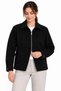 Solid-Color Cashmere Shirt-Collar Reversible Zipper Jacket - Black - 2