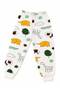 Boys' Cotton Pajama Set with Brushed Inside Cuffs, White, Safari Print, Long-Sleeved, with Straps - 5