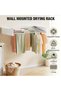 Wall Mounted Clothes Drying Rack, Foldable Laundry Drying Rack Collapsible, Heavy Duty Metal Retract - 3