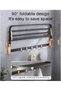 Towel Rack Foldable Wall Mounted, Aluminum Alloy Bathroom Holder - 3