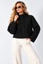 AGLİMMER Women's Oversized Short Suede Jacket with Invisible Zipper, Mock Neck, and Hidden Pocket - 4