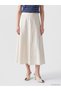 Two Mt Shop Quality Lcw Vision Ecru Poplin Plain Long Women's Skirt - 2