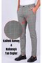 Men's Gray and Black Checked Glen Plaid Chef, Waiter, and Cook Pants with Pockets, Side Elastic, and Belt (212) - 3