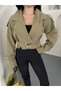 Women's Buckled Belted Short Trench Coat - 6