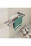 37CM Towel Holder Double Bar, No Drilling Rust-Proof, Silver - 2