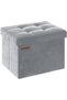Small Folding Storage Ottoman, Dove Gray