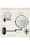 8'' Wall Mounted Lighted Makeup Mirror, 1X/20X, Black - 2