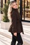 Short Mock Neck Melton Coat with Lining and Pockets - Coat - 6