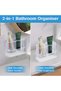 2 PCS Toothbrush Holder Wall Mounted Bathroom Storage Rack - 4