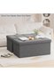 Ottoman Seat Storage Stool, Folding Storage Ottoman Cube, Space-Saving Cube Footrest Seat for Bedroo - 4