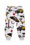 Boys' Cotton-Brushed Inside Pajama Set with Gray Shovel Truck Print, Long Sleeves, and Straps - 5