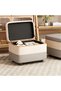Rectangular Storage Stool, Padded Footstool, Leather storage ottoman, Shoe Changing Stool, Storage B - 5