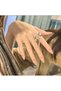 Modern Modal Asymmetrical Design Stone-Set Adjustable Ring BEZOSS - 4