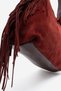Mojave Women's Shoulder Bag, Genuine Suede Leather, BURGUNDY - 3