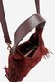 Mojave Women's Shoulder Bag, Genuine Suede Leather, BURGUNDY - 6