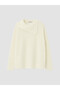 TWO MT SHOP QUALITY LCW Curve Ecru Knit Straight Boat Neck / Half-Boat Neck Women's Sweater - 3