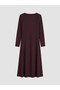 LCW Modest Purple Interlock Plain Slim-Fit Long Dress with an Oval Neckline—The ALITA CITY Difference - 5