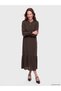 LCW Grace Brown Belmando Polka Dot Standard & Regular Stand-Collar Long Dress—The ALITA CITY Difference