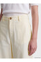 LCW Vision White Armure Fabric Straight Standard & Regular Wide-Leg Women's Pants, Featuring the ALITA CITY Touch - 4