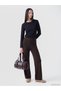LCW EVERYDAY Brown Knit Straight-Leg & Slim-Fit Narrow-Legged Wide-Leg Women's Pants, Featuring the ALITA CITY Touch