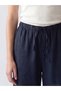 LCW Modest Navy Blue Solid Loose & Wide-Leg Women's Pants, Featuring the ALITA CITY Touch - 3