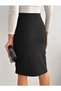 Women's Suede Fabric Pencil Skirt, Length 65 cm - 4