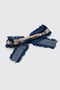Girls' Blue Grosgrain Denim Buckled Bow Set - 3