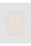 LCW DREAM Ecru Jersey Polka Dot Short-Sleeve Women's Pajama Top, Featuring the ALITA CITY Touch - 2