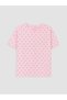LCW DREAM Ecru Jersey Patterned Short-Sleeve Women's Pajama Top, Featuring the ALITA CITY Touch