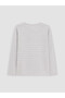 LCW DREAM Ecru Jersey Striped Long-Sleeve Women's Pajama Top, Featuring the ALITA CITY Touch - 3