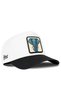 Black-and-White Baseball Cap with an Elephant Logo