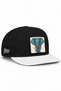 White and Black Hip-Hop Cap with an Elephant Logo