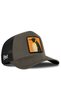 Khaki-Black Trucker Cap with Penguin Logo