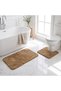 Leaf Textured 2-Piece Rabbit Fur Bath Mat Set - 5