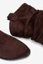 Brown Suede Chunky-Heeled Ruched Boots with Slouchy Style - 4