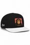 White and Black Hip-Hop Hat with a Monkey Logo