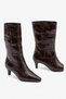 Radina Women's Heeled Boots - Brown Crocodile Print - 3