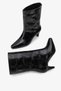 Radina Women's Heeled Boots - Black Crocodile Print - 5