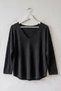 Italian Two-Piece Set: Black V-Neck Long-Sleeve Soft-Textured Angora Knit Blouse 70 60 - 2
