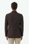 Coffee-Colored Slim Fit Jacket with a Pointed Collar and Plaid Pattern - 6