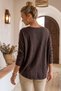 Italian Brown V-Neck Long-Sleeve Soft-Textured Angora Knit Blouse 70 60 - 7