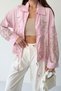 Women's Pink Beaded Bomber Jacket NX2939